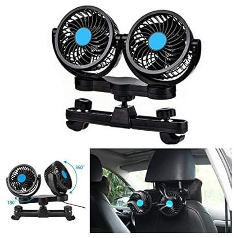 Ventilateur électrique pour voiture 12V à vitesse variable, pour rafraîchissement d'été et circulation d'air (1/4)