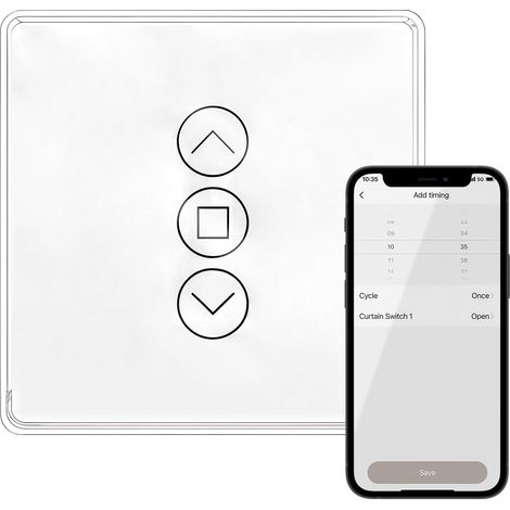 Interrupteur intelligent pour volets roulants et stores - Contrôle WiFi - Compatible avec Alexa et Google Home (1/5)
