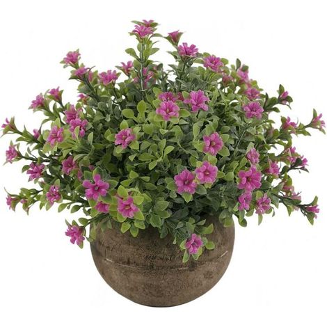 Plante artificielle Plante de simulation en pot Parfaite pour la Décoration Intérieur Maison et Bureau Fleur double, rose (1/5)