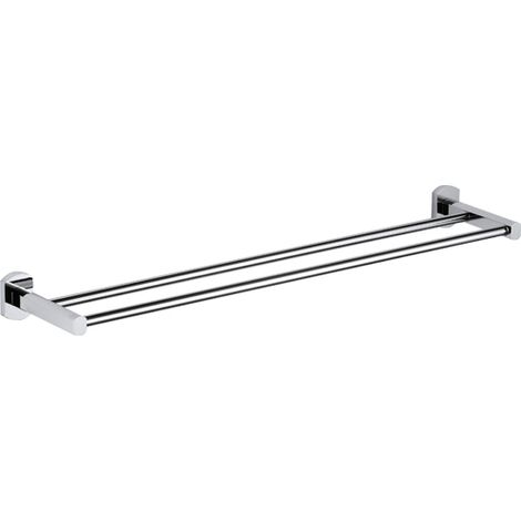 Portasalviette da muro doppio 60 cm con supporti cromati - serie forma (1/3)