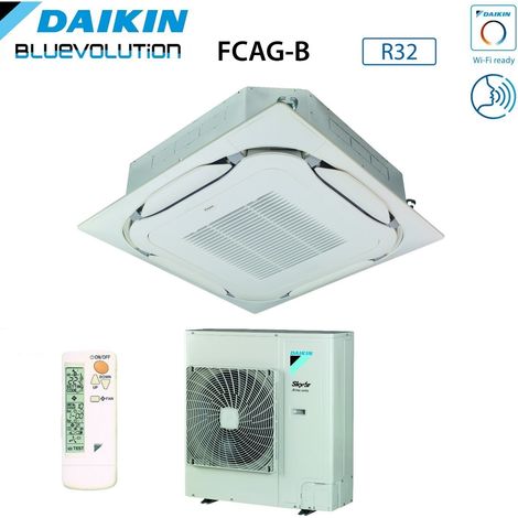 Daikin Bluevolution Kassetten-Klimagerät Round Flow 36000 BTU FCAG100B + AZAS100MV1 R-32 Wi-Fi Optional mit Standard-Grill enthalten R-32, Infrarot-Steuerung BRC7FA532F