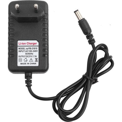 Adaptateur de chargeur Li ion à noyau de cuivre épais 21 V/1A chargeur de batterie au Lithium adaptatif prise ue Chargeur pour électroportatif (1/5)