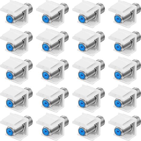 Lot de 20 inserts Keystone coaxiaux, rallonge de câble RG6 de type F femelle-femelle pour plaque murale et panneau de brassage (1/5)
