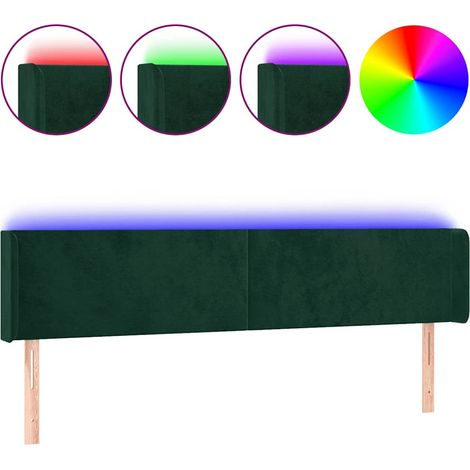 Maison Exclusive - Cabecero con LED de terciopelo verde oscuro 18 (1/5)
