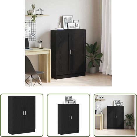 Bücherregal Schwarz - Bücherregal Schwarz Eichen-Optik 82,5 x 30,5 x 115 cm (1/5)