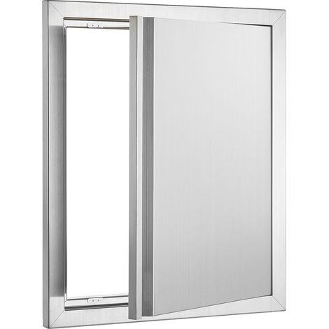 Porte d'accès barbecue, porte simple de cuisine extérieure 457 x 533 mm, porte encastrée en acier inoxydable, porte murale verticale avec poignée encastrée, pour îlot barbecue, station de grillades, m (1/5)