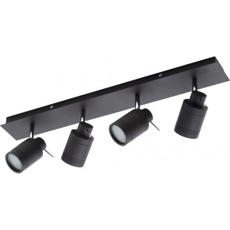 Litecraft Hugo Spotlight Bar Bathroom IP44 Adjustable 4 Light - Matte Black (1/5)