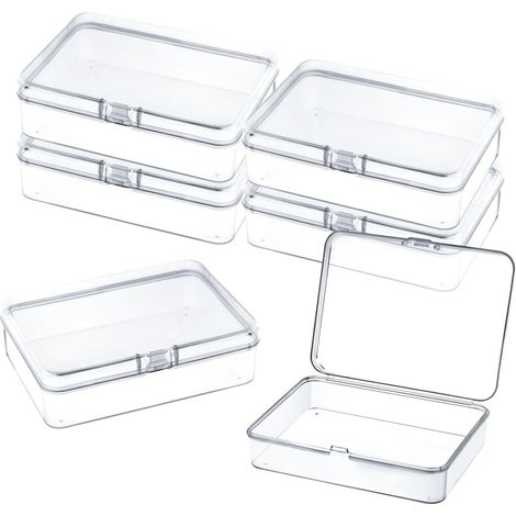 Boîte De Rangement En Plastique - 4,5 x 3,4 x 1,1 Pouces - Transparente - Polypropylène - Pour Perles Bijoux Petits Objets - 6 Pièces (1/5)