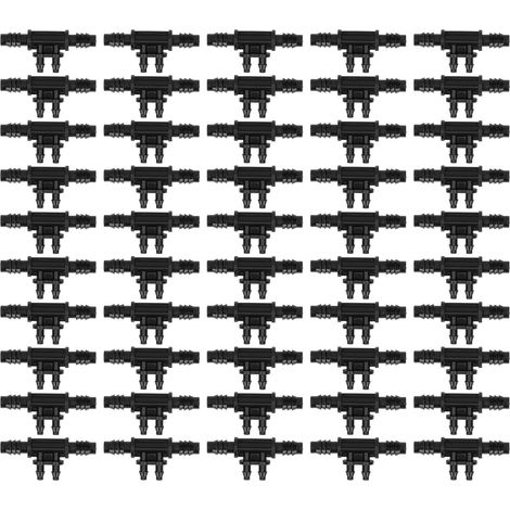 50 Pieces Garden Irrigation Hose Connector Micro-Watering 4 Way 8/11 Turn 4/7mm Drip Connector Gardening Hose Joint Accessories (1/5)