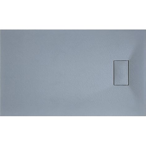 Piatto Doccia Spessore 2.6 Cm Resina SMC Effetto Pietra Stone Ardesia Antiscivolo Riducibile Filopavimento Con Griglia Di Copertura Grigio 70x170 Cm - Misura: 70x110 cm