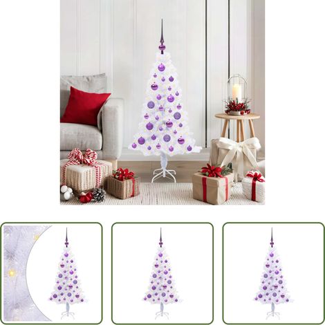 vidaXL Weihnachtsbaum PVC -  Künstlicher Weihnachtsbaum Weiß 120 cm PVC und Stahl
