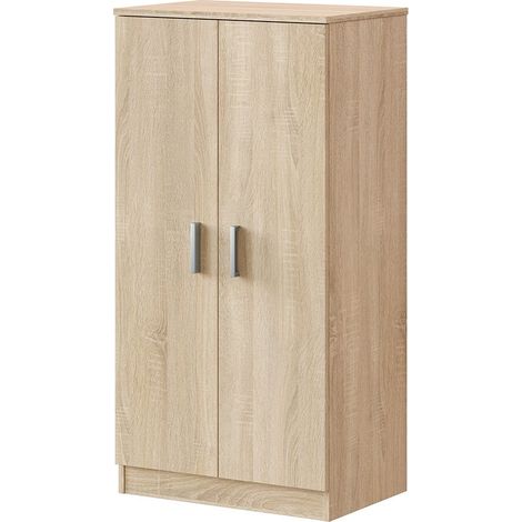 Mobile scarpiera H 108 rovere canadese in legno con 2 ante e 6 ripiani (1/5)