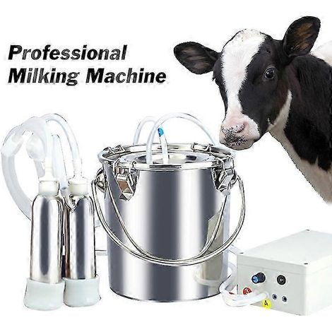 Mungitrice elettrica per uso invernale, per capre, pecore e mucche, completa di secchio per il latte, pompa a vuoto, mungitrice a impulsi e pompa a vuoto elettrica automatica.
