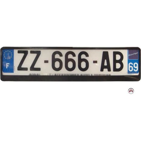 Support de Plaque - Euro Clip - Noir - 13 x 52 cm - Pour Véhicule Automobile - 1 Pièce (1/3)