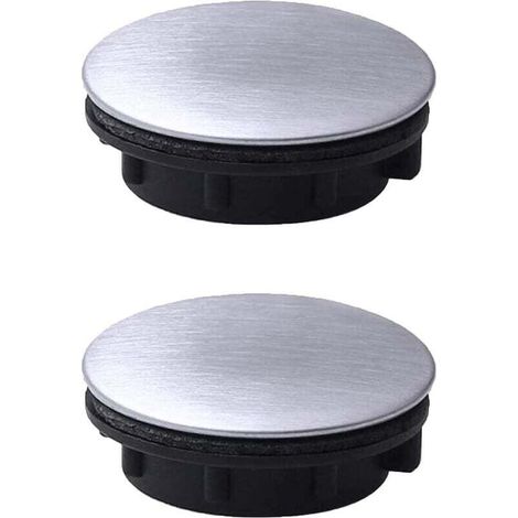 2pcs évier Ruban Trou Couvercle en Acier Inoxydable Robinet Trou Couvercle évier Trou Plaque Bouchon Bouchon obturateur pour Salle de Bain Cuisine (Trou d'installation pour 1.2-1.6in/31-40mm)…