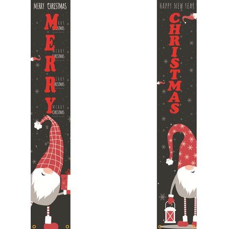 Weihnachtsbanner – 30 x 180 cm – Außendekoration für Haustür und Veranda – Wiederverwendbar (1/5)