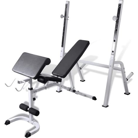 Banc de musculation multifonction réglable en acier avec coussin bras, 150 x 45 x 123 cm - PANGIVO (1/5)