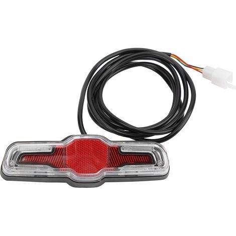 Rear light for electric bicycles, 5 LED ABS, compatible with 36V, 48V and 60V hub motors, for optimal safety during night rides. Accessories included. (1/5)