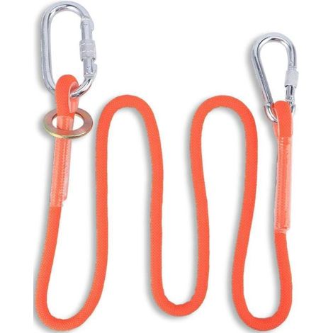 Harnais de sécurité pour travaux en hauteur, corde antichute de 1,6 m/5,25 pi, avec boucle, harnais de sécurité extérieur pour travaux en hauteur, ligne de vie. (1/5)
