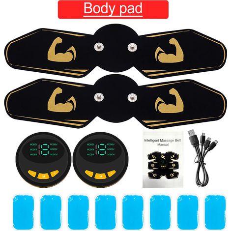 Elektrostimulationsgerät für Bauch, Arme und Beine, Bauchmuskelstimulator, Fitnessgerät, Gesäßmuskelstimulator, Schlankheitsmassagegerät für die Muskelmassage, Unisex03730-AquaForge