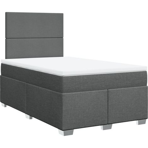Maison Exclusive - Giroletto a Molle con Materasso Grigio Scuro 120x190cm Tessuto
