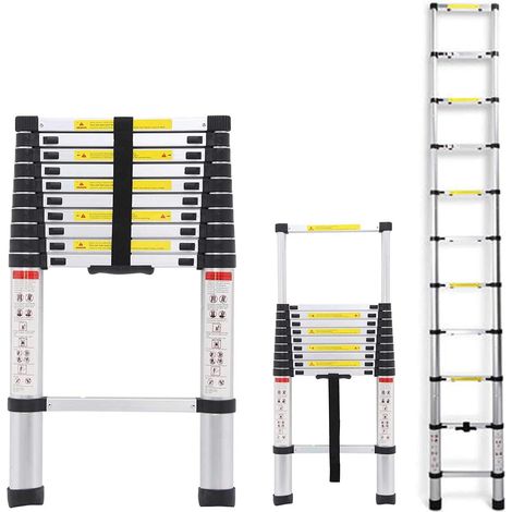 3.2m DAY PLUS Échelle Télescopique 3,2M - Échelle Loft Télescopique Élevée, charge 150 kg