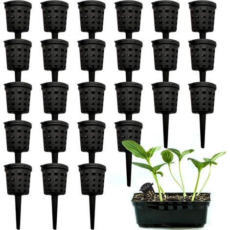 Plantes Poussent Paniers Engrais ，25 pièces paniers d'engrais en Maille，Panier Réutilisables en Plastique De Jardin Outil Couverture Boîte Panier pour Agricultural Garden Planting