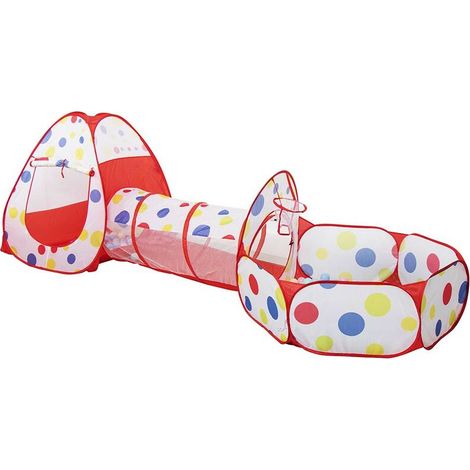 Bakaji – Tente de jeu pop-up avec tunnel et piscine – Dimensions 95x120x330 cm – Métal et polyester – Pour enfants 3-10 ans