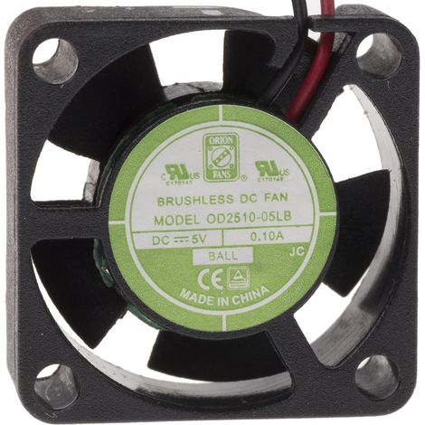 Ventilateur axial RS PRO 5 V c.c., 3.1m³/h, 25 x 25 x 10mm, 500mW ( Prix pour 1 )
