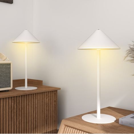Lampe de table LED lot de 2, 3 couleurs de lumière, USB A+C, tactile, métal blanc DESVIAE (1/5)