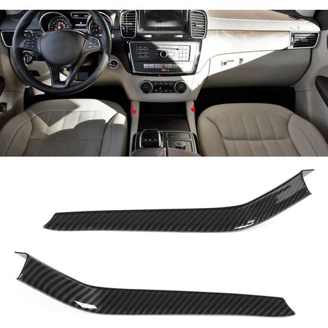 2 Stück Zierleisten für Getränkehalter im Carbonfaser-Look, passend für Mercedes-Benz GLE, GLS, ML, GL W166, X166 (2013–2019) (1/5)