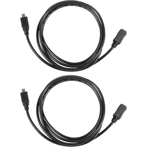 Deux adaptateurs de câble d'extension mini USB Type-B 5 broches mâle-femelle de 1,5 mètre, noirs. (1/4)