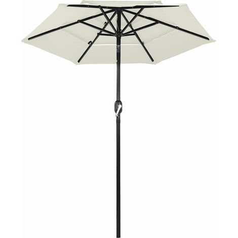 Maison Exclusive - Sonnenschirm mit Aluminium-Mast 3-lagig Sandfa (1/5)
