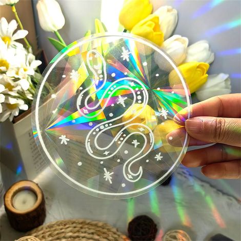Sun Catcher - Rainbow Prism Window Film - Indoor Decorative Sticker for Glass Surfaces - PVC Material - 1 Unit (1/5)
