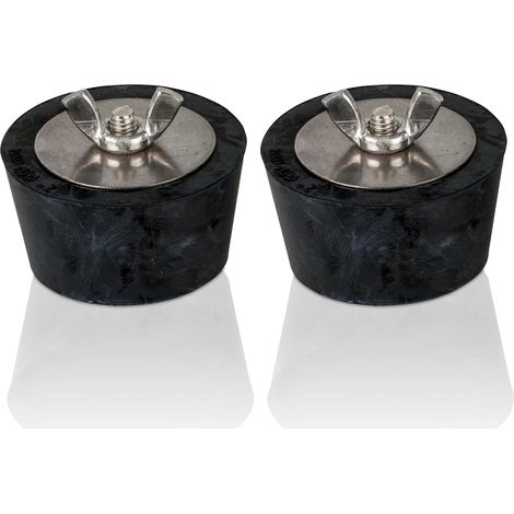Bouchon d'hivernage 2" - Lot de 2 - Caoutchouc souple - Protection gel tuyaux - Pour piscines hors sol et enterrées - Diamètre 63 mm (1/4)