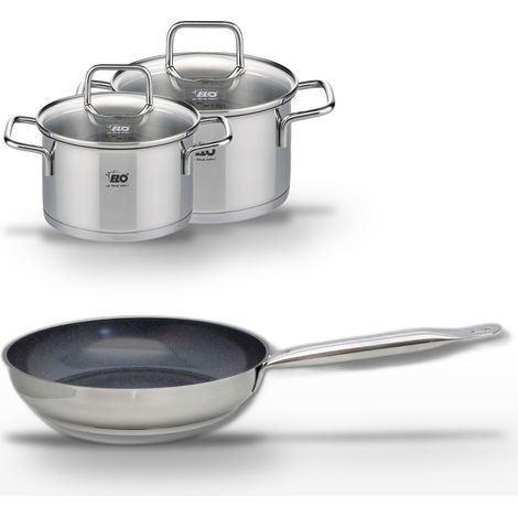 Lot Poêle céramique 24cm & 2 Faitouts 14/16cm Elo Profi Therm Platinum (1/5)
