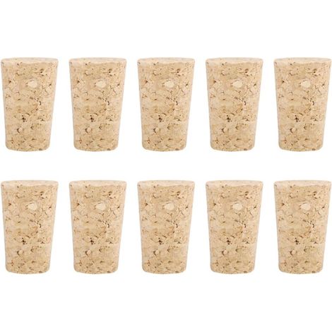 10 Bouchons en Liège Naturel pour Bouteilles de Bière, Bouchons Tronconiques en Bois (20x15x35mm) (1/5)