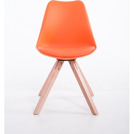 Sedia Toulouse in similpelle gambe quadrate arancione natura (1/3)
