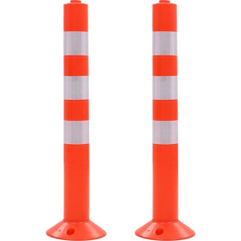 vidaXL Traffic Control Bollards 2 pcs Plastic 75 cm