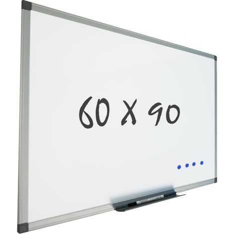 Pizarra blanca para montaje en pared - Magnética - 60x90 cm