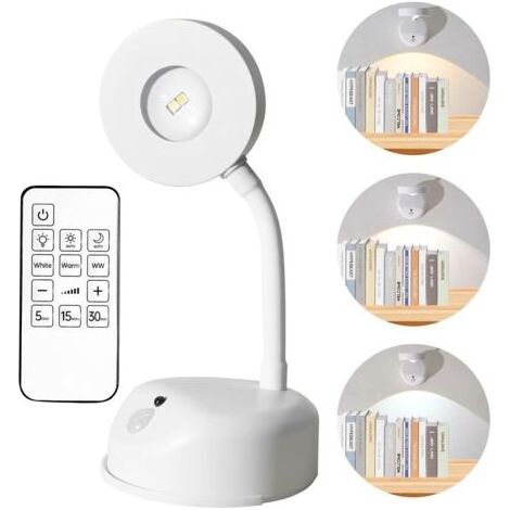 Lampe murale sans fil télécommande 3 modes éclairage tableau rechargeable USB blanche (1/3)