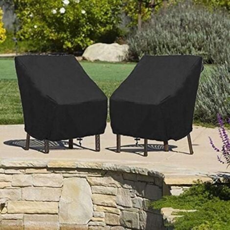 Housse Fauteuil Jardin Extérieur à Assise Profonde 210D Imperméable Couverture pour Chaise Patio Anti UV Corde Ajustable,80x85x91cm (1/5)