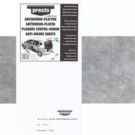 FEUILLES BITUMEES + ALU ADHESIVES NOIRES X5 (50X25CM) PRESTO