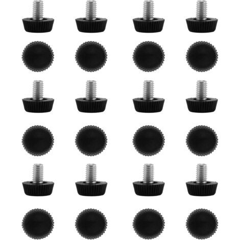 24 Pieds de Meuble Nivellement Réglables M6, Protection Sol Antidérapant, Protection Pied de Chaise Pieds de Meubles pour Tables, Chaises, Canapés, Réglables en Hauteur, Noir (1/5)