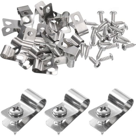 30 x Stainless Steel Wire Fence Clips 0.24 Inches with 30 Screws (1/5)