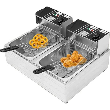 Friteuse Électrique, Capacité 1,59 gal, Puissance 220V, Matériau en Acier Inoxydable, Température Réglable 60-200℃, Dimensions 55,5 x 42,5 x 29 cm (1/5)