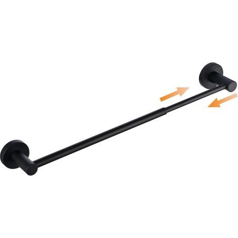 Portasciugamani regolabile da 39 cm a 69 cm, a parete, nero, in acciaio inox SUS304 (1/5)