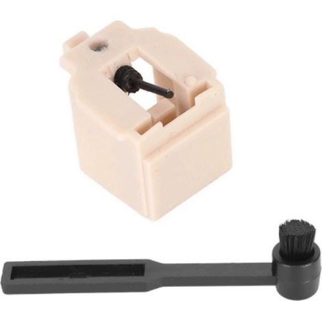 Replacement cartridge and stylus for MM vinyl LP cartridges, AT3600L moving magnet stylus, and one black brush each.