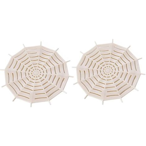 Set mit 2 spinnennetzförmigen Spülbeckensieben für Küche und Bad, geruchshemmender Bodenablauffilter (1/5)