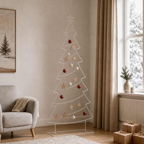 vidaXL Albero di Natale in metallo con supporto KUOPIO 210 cm (1/5)